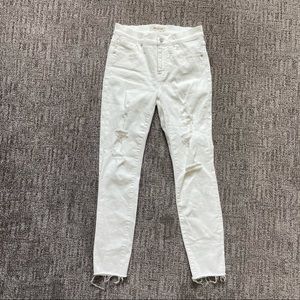 Madewell high rise skinny crop distressed jeans 25